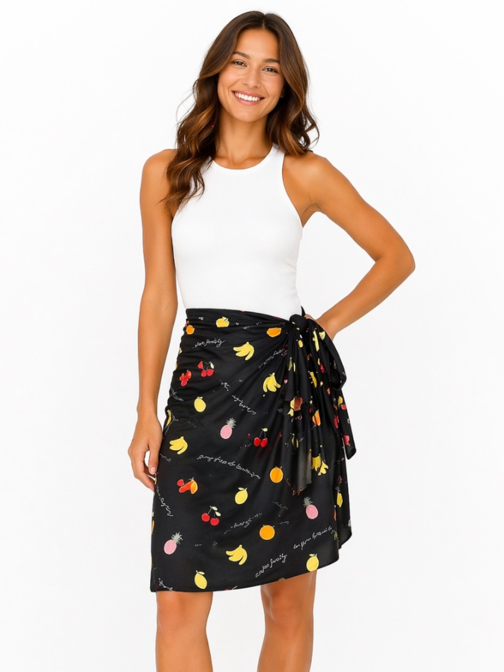 GANNI Swimwear - Fruit-Print Wrap‎ Sarong Skirt